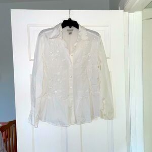 White button down collared shirt